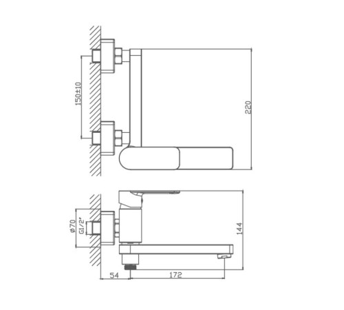 Смеситель для ванны Haiba HB60617, хром