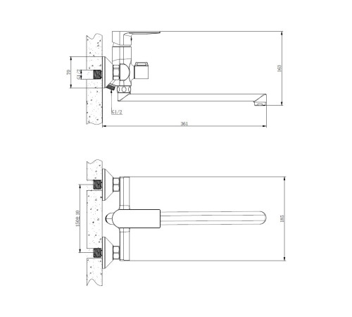 Смеситель для ванны BELZ B22679, хром