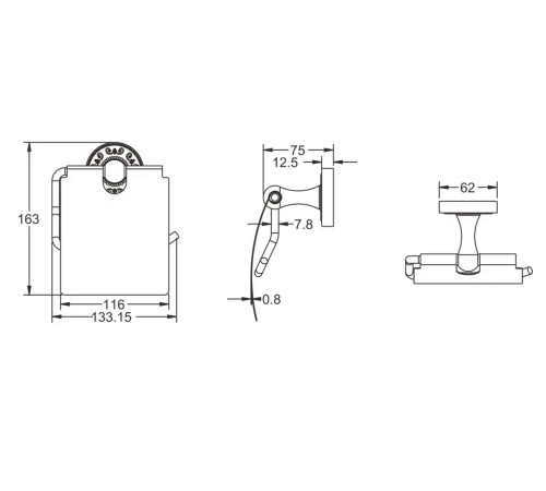 Держатель для туалетной бумаги Rose RG1005Q, бронза