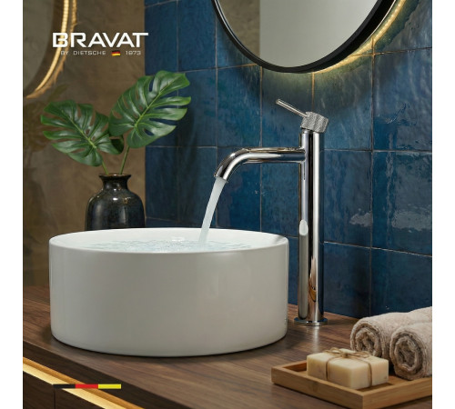 Высокий смеситель для раковины BRAVAT F1787918CP-A-SW, хром
