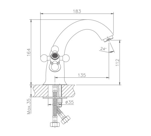 Смеситель для раковины Haiba HB1019, хром
