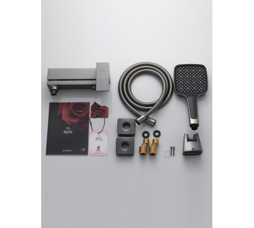 Смеситель для ванны Rose R2802T, оружейная сталь