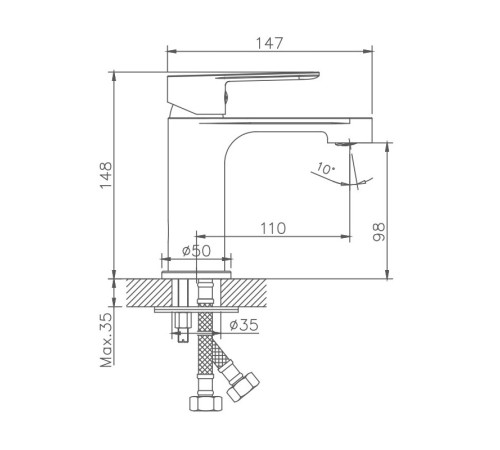 Смеситель для раковины Haiba HB10557-8, белый