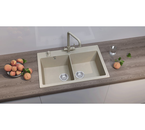 Кухонная мойка Ulgran Quartz Ruma 780-02, лен