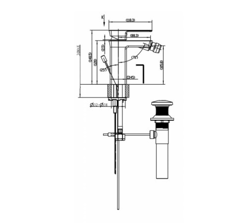 Смеситель для биде Bravat Phillis F356101C-ENG, хром