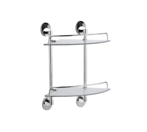 Полка стеклянная угловая Haiba HB1607-2, хром
