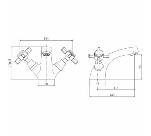 Смеситель для раковины FASHUN A1024, хром
