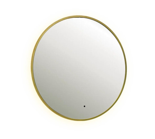 Зеркало Dreja SHINE 80х80 см, метал. рама, золото, беск. сенсор,  LED-подсветка, диммер