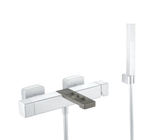Смеситель для ванны Webert One-X OX850101741, белый/сталь