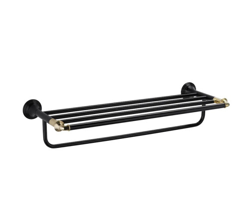Полка для полотенец Fixsen Luksor FX-71615B, черный/золото