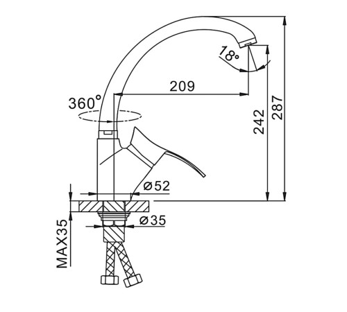 Смеситель для кухни FRAP F4101-11, черный