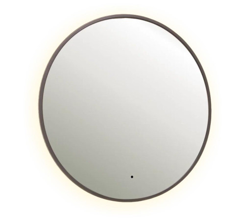 Зеркало Dreja SHINE 80х80 см, метал. рама, графит, беск. сенсор,  LED-подсветка, диммер