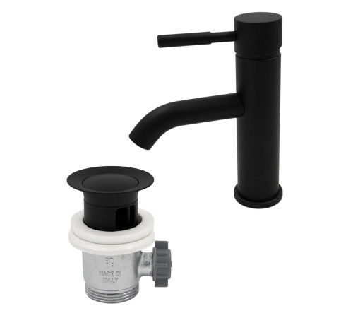 Смеситель для раковины Fiore XENON 44NN5283, черный (с донным клапаном)