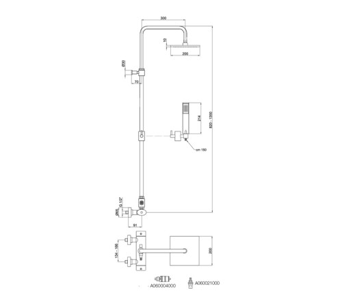 Душевая система Webert Wolo WO980104015PVC
