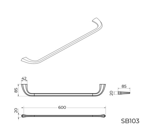 Полотенцедержатель Knotlor SB103GM, оружейная сталь
