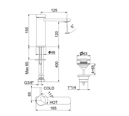 Смеситель для раковины Webert Coral CO830102015, хром