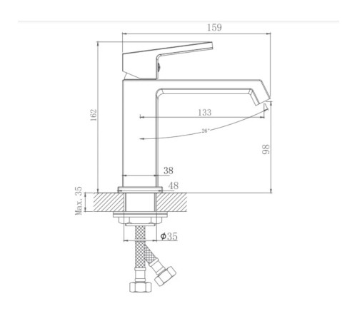 Смеситель для раковины Haiba HB10575 хром