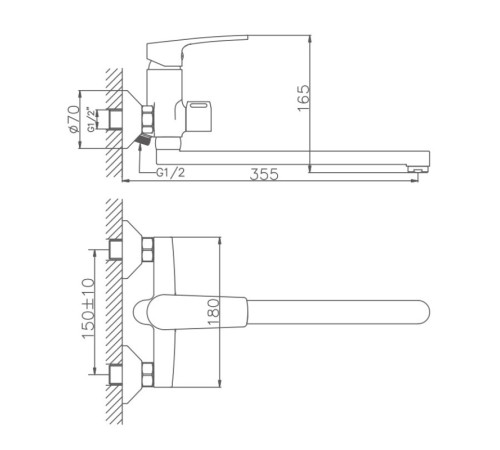 Смеситель для ванны Haiba HB22587, хром
