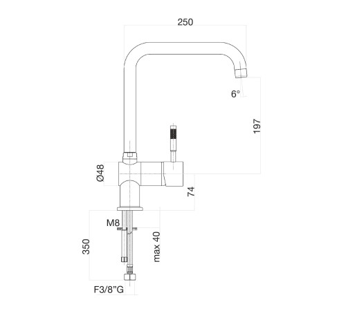 Смеситель для кухни Fiore XENON 44NN5461, черный