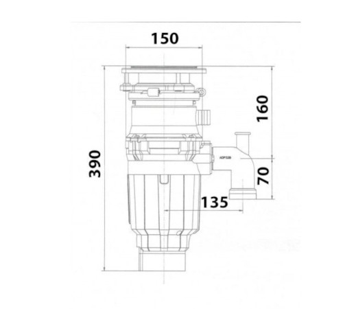 Измельчитель пищевых отходов бытовой Bone Crusher 910 AS-Slim Line