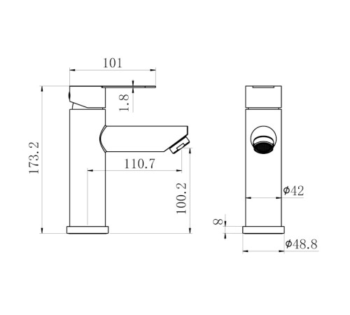 Смеситель для раковины Fmark FS8201-2, сатин