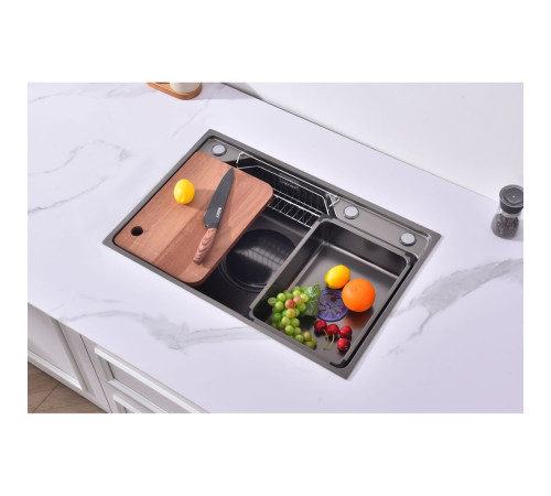 Мойка для кухни Fmark FSC6845Q, графит