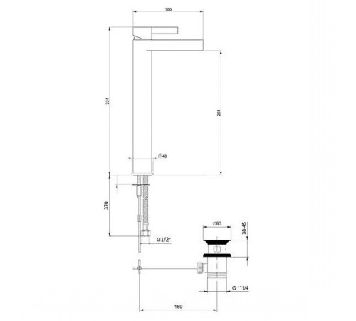 Смеситель для раковины Webert DoReMi DR830402560, черный