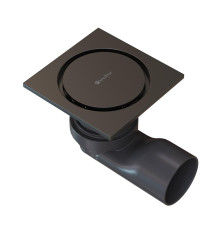 Душевой трап точечный Knotlor SDSC100GM, вороненая сталь
