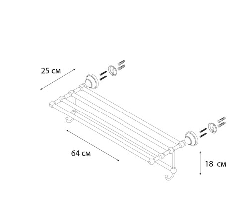 Полка для полотенец Fixsen Bogema Gold FX-78515G