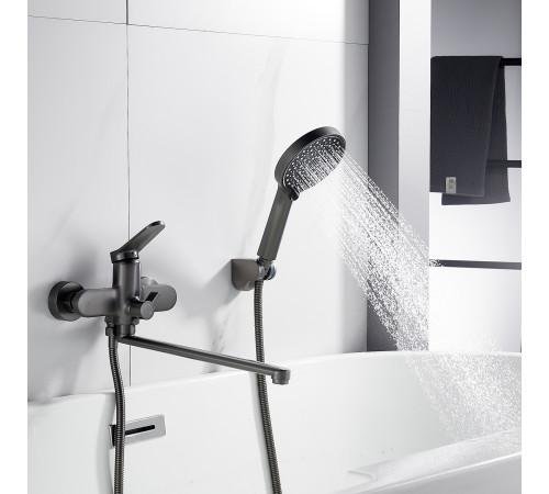 Смеситель для ванны Shevanik S4322T, оружейная сталь