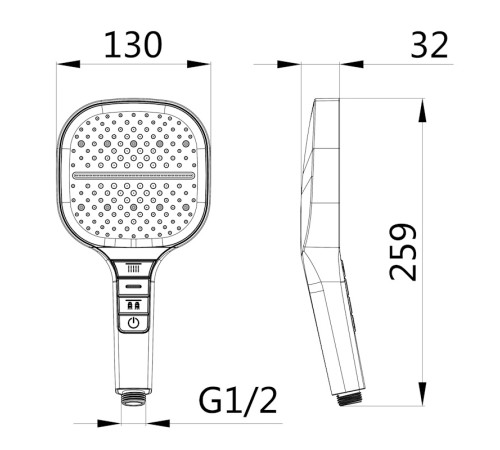 Лейка для душа Esko SPL1403SQ, хром