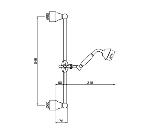 Душевой гарнитур Webert Shower Set AC0384010, золото