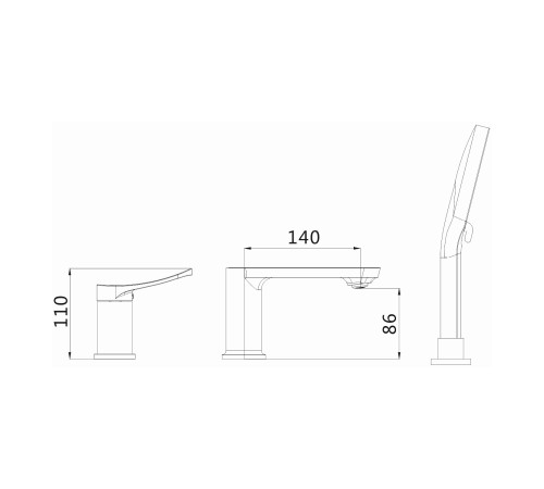 Смеситель на борт ванны Shevanik S4312, хром