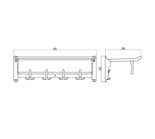 Полка для полотенец Savol S-06099B, золото