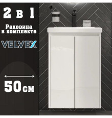Тумба с раковиной подвесная Velvex Klaufs tp.KLA.COM.50.2D, 50 см