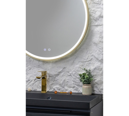Зеркало Silver Mirrors Делуна/Deluna D800 2.2 (TX ,алюм. профиль, цвет золото, подогрев, сенсорный выключатель)