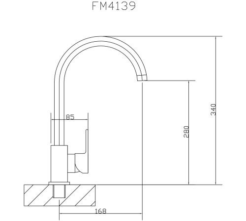 Смеситель для кухни Fmark FM4139, хром