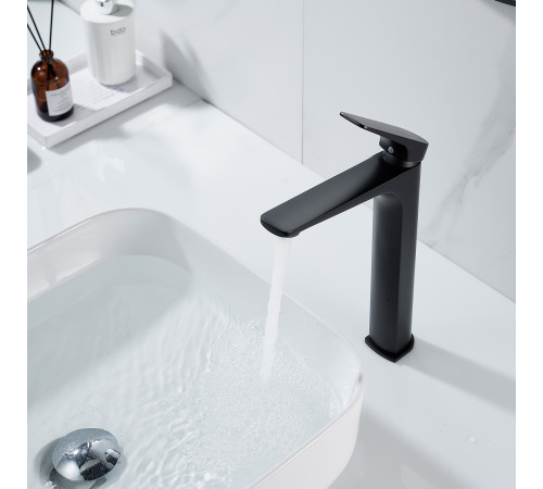 Смеситель для раковины высокий Shevanik S4211H, черный
