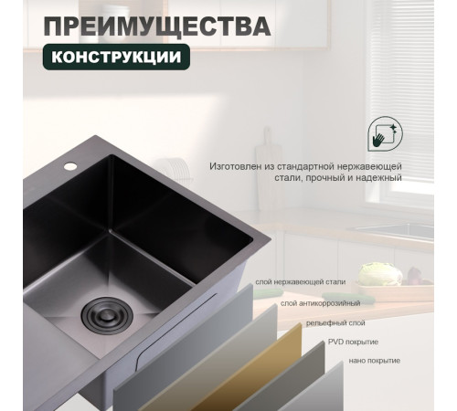Кухонная мойка Splenka S704.7850.09, графит