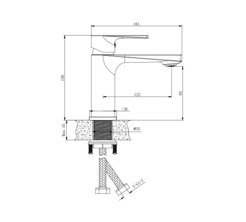 Смеситель для раковины BELZ B10679, хром