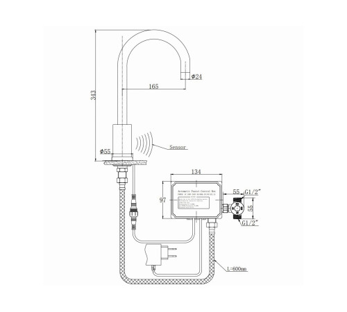 Смеситель для кухни сенсорный Raiber Sensor RSF88198, хром