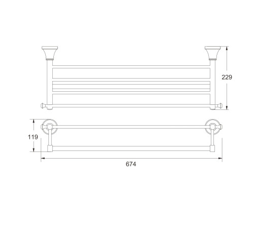Полка для полотенец Rose RG1908E, золото