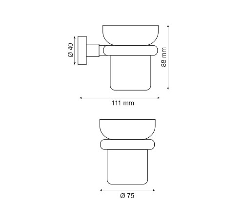 Стакан для ванной Webert Rimini RI500301010, золото