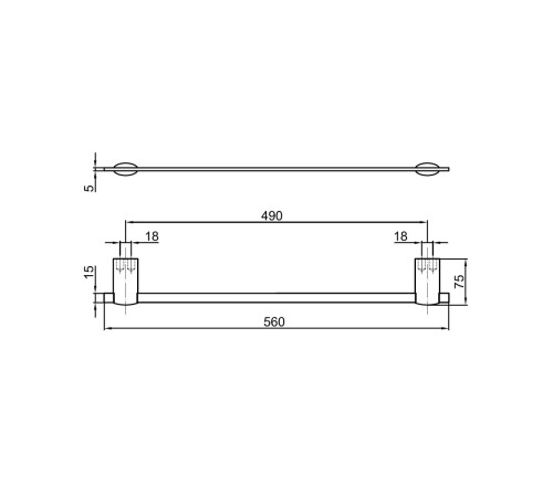 Полотенцедержатель 56 см Webert Aria AI500601015, хром