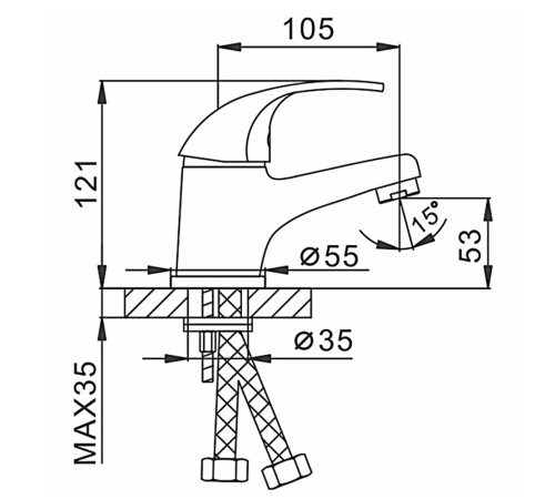 Смеситель для раковины Frap F1003, хром