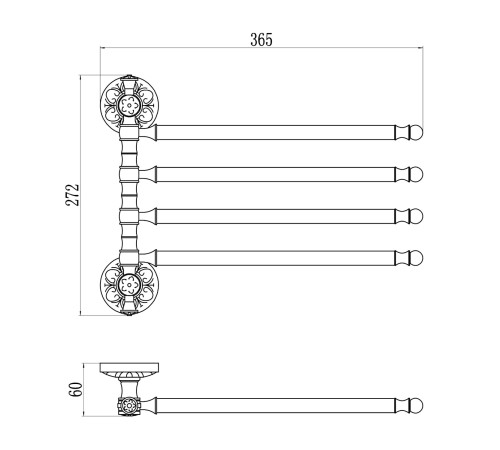 Полотенцедержатель Savol S-005804B, золото