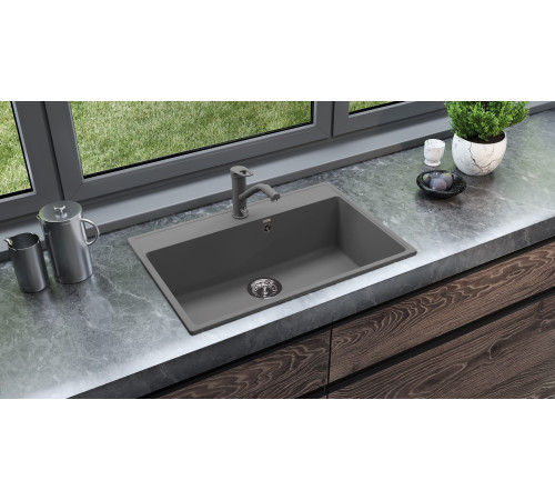 Кухонная мойка Ulgran Quartz Forte 760-09, мокрый асфальт