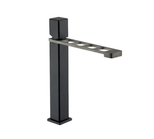 Смеситель для раковины Webert ONE-X OX830402441, черный/сталь