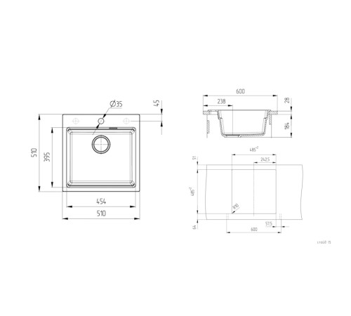 Кухонная мойка Grandex Aqua Comfort 500404, черный