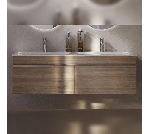 Тумба с раковиной подвесная Velvex Pulsus tp.PUL.PUL.140.2Y дуб сонома, 140 см
